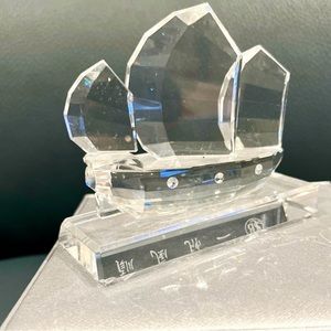 Vintage Crystal sailing statue decoration